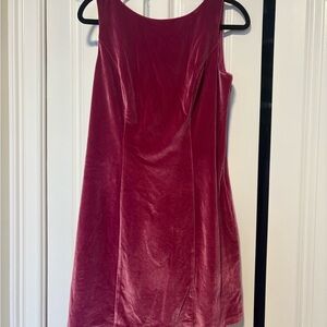 Anthropologie Velvet Mini Dress in Rich Pink